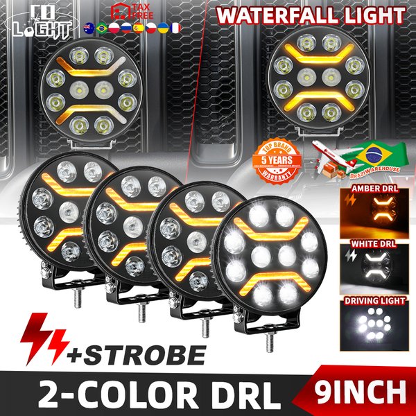 CO LIGHT Neues 9-Zoll-Rund-LED-Arbeitslicht für Offroad-Trucks, 3500K 6500K, Blinker, Tagfahrlicht, E9 für ATV, UTV, Auto, Pickup, 12V 24V