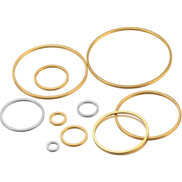 20Pcs Stainless Steel Flat Bezels Hollow Pendant Circles Charm Earrings Rings Wire Hoops Pendant for DIY Necklace Jewelry Making