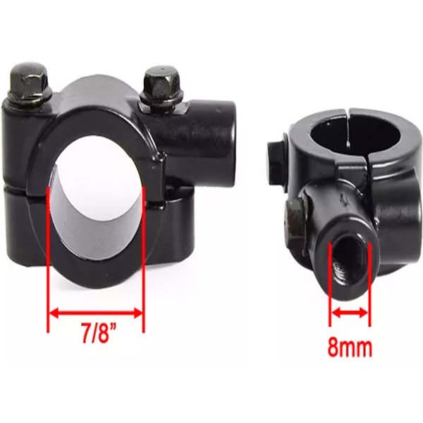 8mm 10mm Black Handlebar Mirror Adapter Mount Holders Bracket Clamp Universal Motorcycle Handle Bar Bike