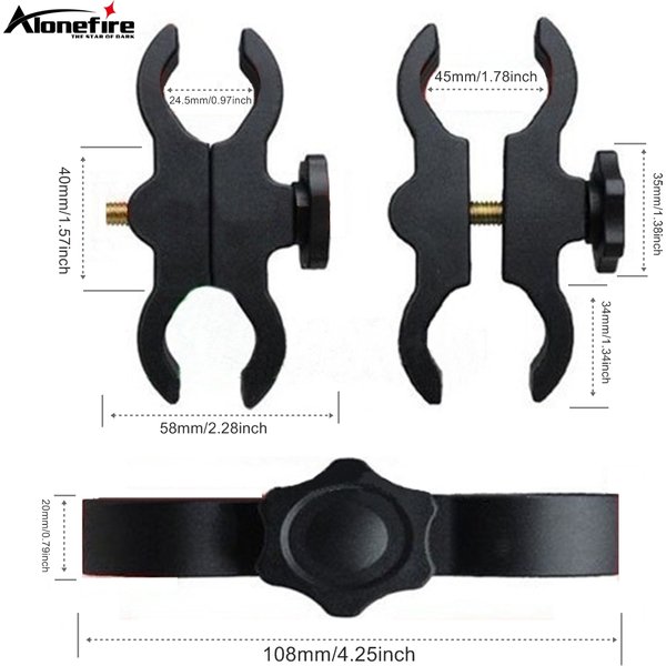 Collier de serrage rond universel pour lampe de poche, haute dureté, supports tactiques, torche haute résistance, Support Laser, Clip de lumière de chasse