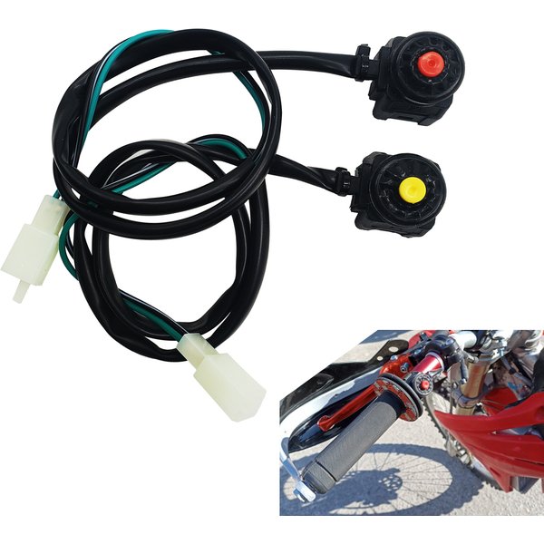 Nouveau 1 pièces moto rouge jaune ON OFF démarreur de moteur interrupteur d'arrêt adapté pour KTM HONDA KAWASAKI SUZUKI YAMAHA Dirt Pit Bike