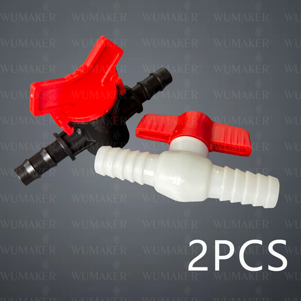 2Pcs Barbed Ball Valve In-Line Ball Valve Shut-Off Switch with Hose Barb Connector for Drip Irrigation Aquarium Garden Plastics