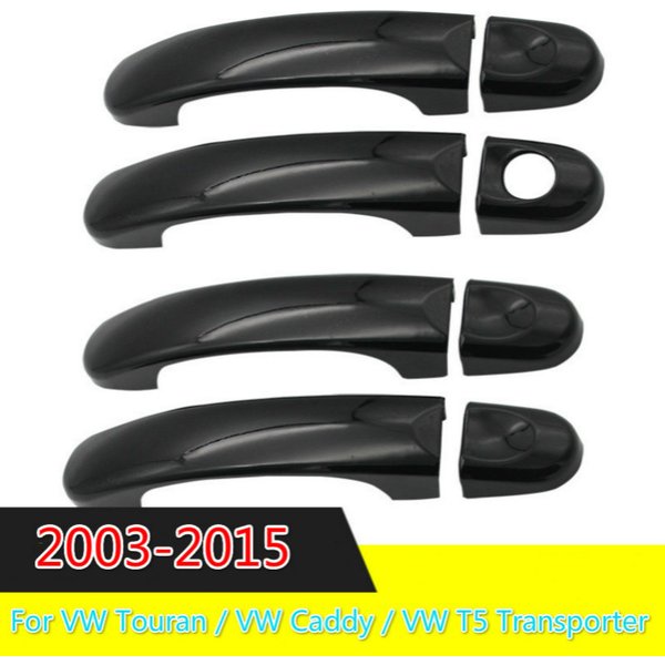 3 couleurs pour VW Touran/VW Caddy/VW T5 Transporter 2003-2015 couvercles de poignée de porte latérale extérieure chromée jeu de garnitures bouchons de moulage