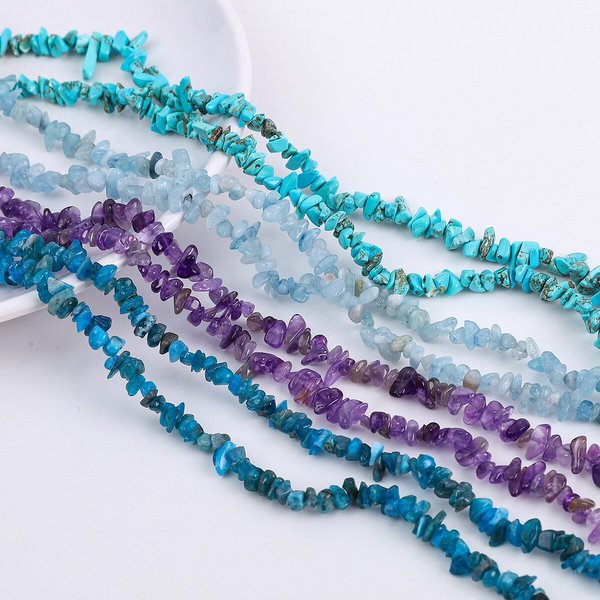 3-5mm 80cm/str Natürlicher Kristall Kleiner Kies Handgefertigte Perlen DIY Armband Armband Halskette Schmuck Zubehör