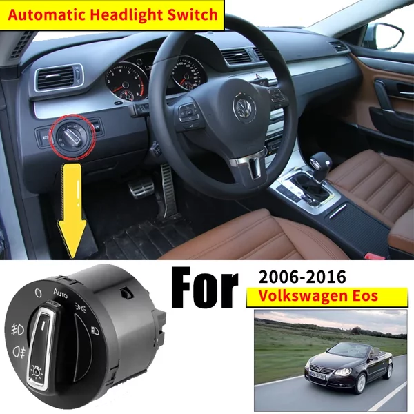 Neue Scheinwerfer Automatische Schalter Für Volkswagen VW Eos 2006 ~ 2016 2006 2007 2010 2011 Auto Zubehör Auto Licht Upgrade Modificati
