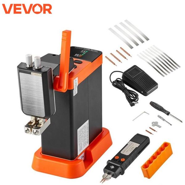 VEVOR Akku-Punktschweißgerät, 14,5 kW Kondensator-Energiespeicher, Impuls-Punktschweißgerät mit 73B-Schweißstift, 801D-Hochleistungs-Punktschweißgerät und 2 Schweißmodi für 0,1–0,3 mm reines Nickel