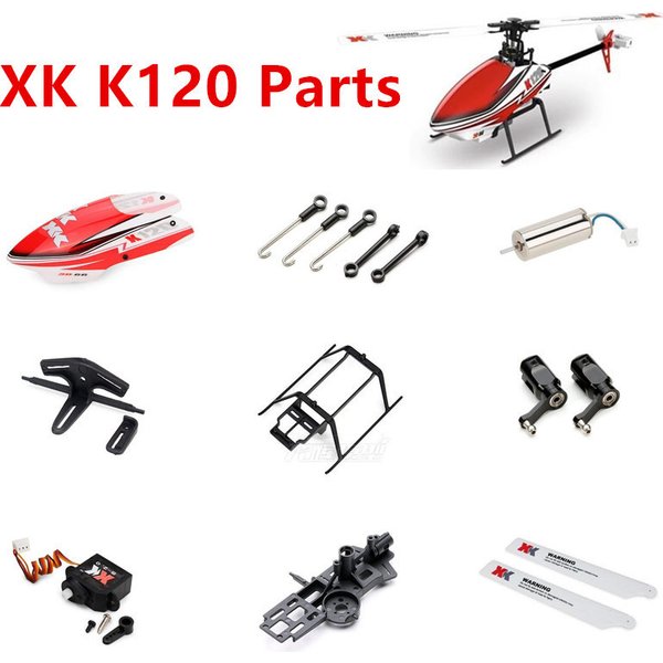 Wltoys xk k120 rc hubschrauber ersatzteile überdachung blatt motor empfänger servo fahrwerk heck rotor clip pleuel ladegerät