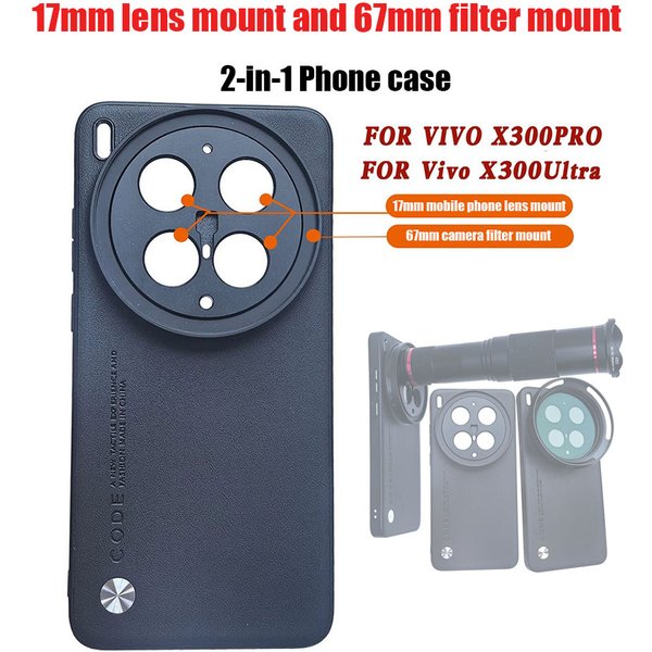 17mm Objektivhalterung & 67mm Filterhalterung 2-in-1 Handyhülle für Vivo X300 Ultra Pro Filterring-Adapter Handy-Objektiv CPL ND UV Filter