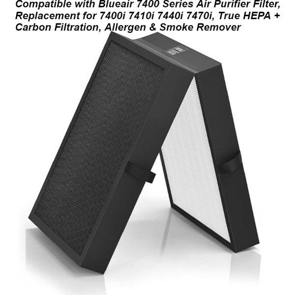 Filtre de remplacement pour purificateur d'air Blueair7400, compatible avec les modèles 7400i 7410i 7440i 7470i, filtre combiné HEPA + charbon actif