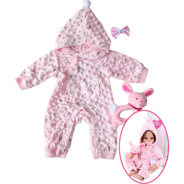 Vêtements pour poupées reborn YingHuanMei, ensemble de tenues de 22 pouces, convient aux poupées reborn de 20 à 22 pouces, nouveau-né fille