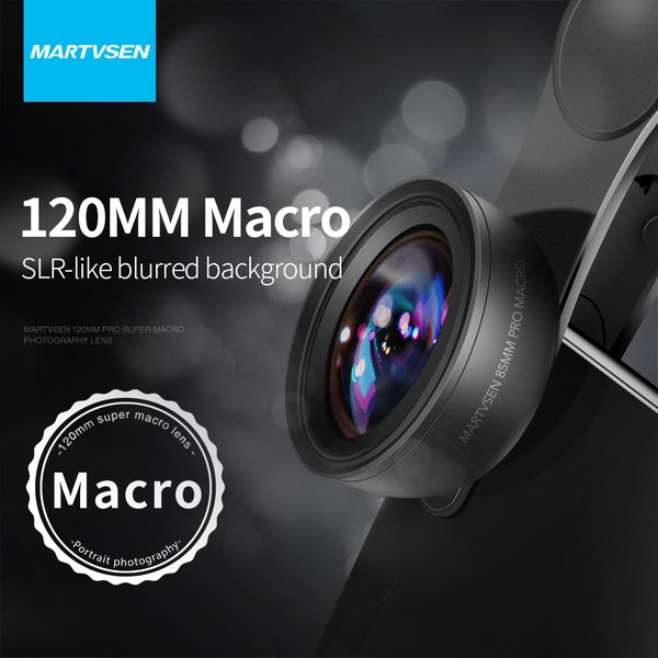 Obiektyw MARTVSEN 120MM makro, profesjonalny obiektyw 5K HD 10x Super makro uniwersalny klip do iPhone Samsung Andriod