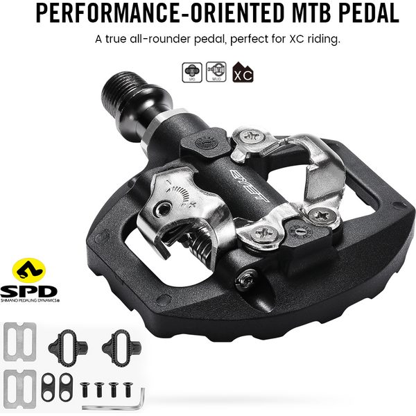 2023 RYET Aluminum Alloy Bike Pedals Dual-use Ultralight Self-locking MTB Flat Platform Mountain Bicycle Cleats Cycling Parts