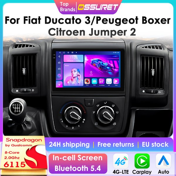 2Din CarPlay Android Autoradio für Fiat Ducato 3 für Citroen Jumper 2 für Peugeot Boxer 2 Auto Multimedia Vedio Player Navi GPS
