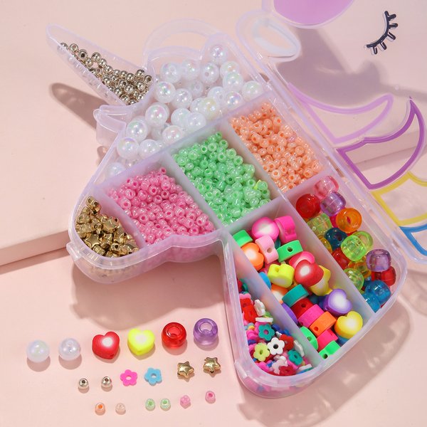 Boîte licorne en forme de lapin, perles en argile polymère, breloque, Kit de fabrication de bijoux, Bracelets, collier, accessoires pour filles, cadeau amusant