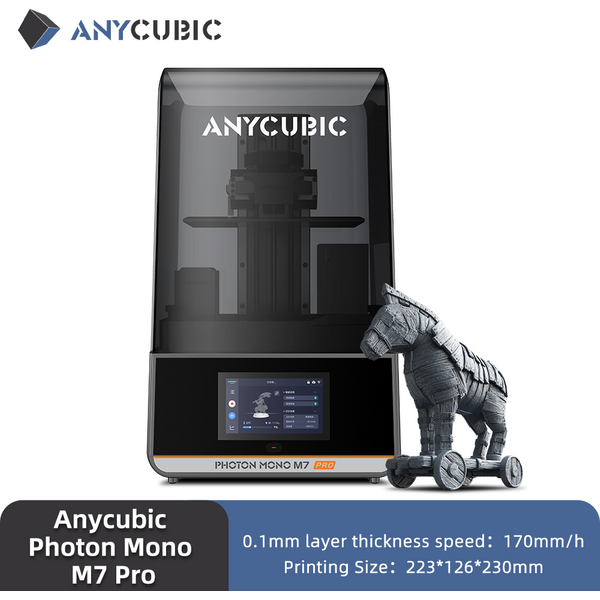ANYCUBIC Photon Mono M7 Pro AE Version 14K Mono MSLA Resin 3D-Drucker 10,1'' LCD Geschwindigkeit bis zu 170 mm/h Druckgröße 223*126*230mm