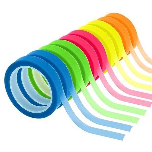 10 rouleaux de ruban surligneur Transparent, Notes autocollantes d'annotation de livre 5 couleurs, autocollant de marquage de lecture