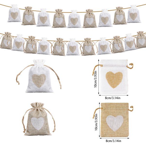 Sac en toile de Jute en lin naturel, 10 à 20 pièces/lot, sac cadeau en Jute avec cordon de serrage, pochette de rangement pour bijoux de fête de mariage, sacs à bonbons de voyage