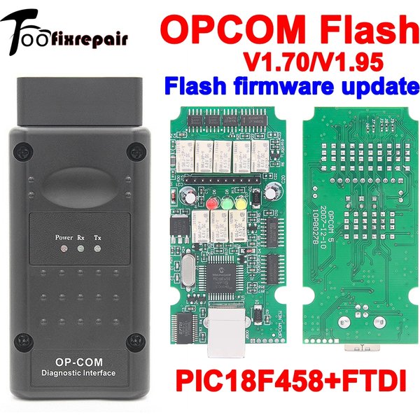 Aktualizacja OPCOM V1.70 V1.95 Flash Firmware Real IC PIC18F458 FTDI CAN-BUS OBD2 Scanner Narzędzie do Odczytu i Usuwania Kodów Błędów V2014 OP COM