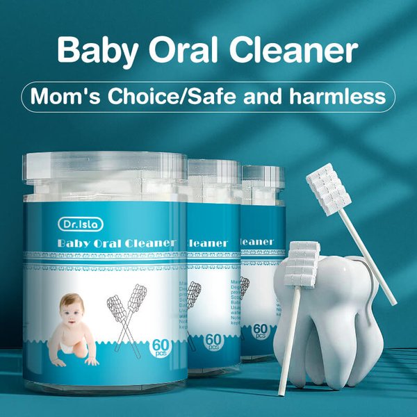 MAMIJOY 60pcs Baby Oral Cleaning Stick Disposable Cleaner Milk Teeth Gauze Toothbrush Baby Tongue Washing For Newborn Oral Care