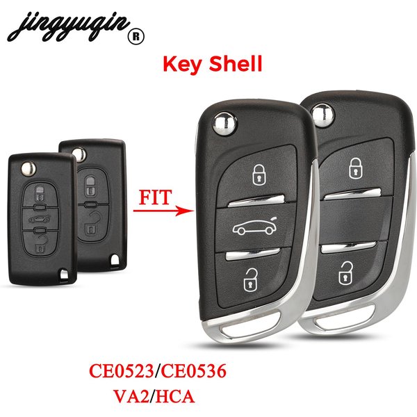 Jingyuqin CE0523 CE0536 Folding Key Shell Case for Citroen C5 C4 Hatch Coupe VTR C6 C8 C2 Berlingo Xsara Picasso HCA VA2 Blade