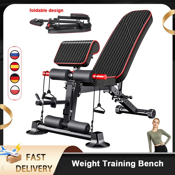 Banc de musculation pliable multifonctionnel à 8 positions réglables, banc de musculation avec coussin doux, parfait pour les entraînements à domicile