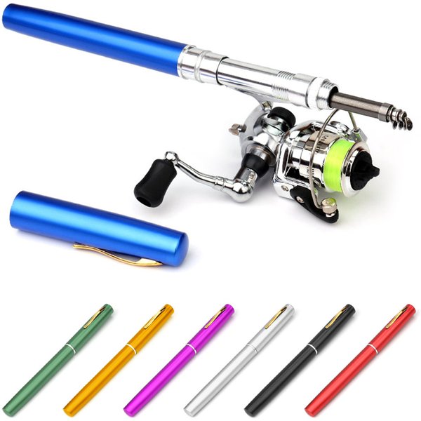 Tasche zusammen klappbare Angelrute Rolle Combo Mini Stift Angelrute Kit Teleskop Angelrute Spinn rolle Combo Kit