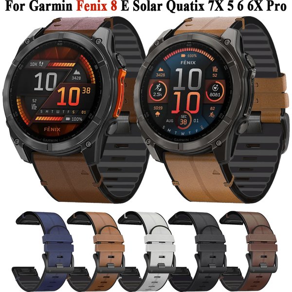 Pasek silikonowo-skórzany 22 26 mm Quickfit do zegarka Garmin Fenix 8 51 47 mm E 7X 7 Pro 6X 6 Pro 5X 5 Plus Enduro 3 2 Bransoletka z paskiem