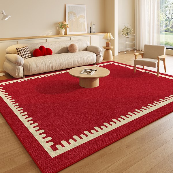 Tapis de sol festif rouge VIKAMA, tapis antidérapant de grande taille pour le salon, tapis de sol de chambre à coucher, décoration de la maison du nouvel an