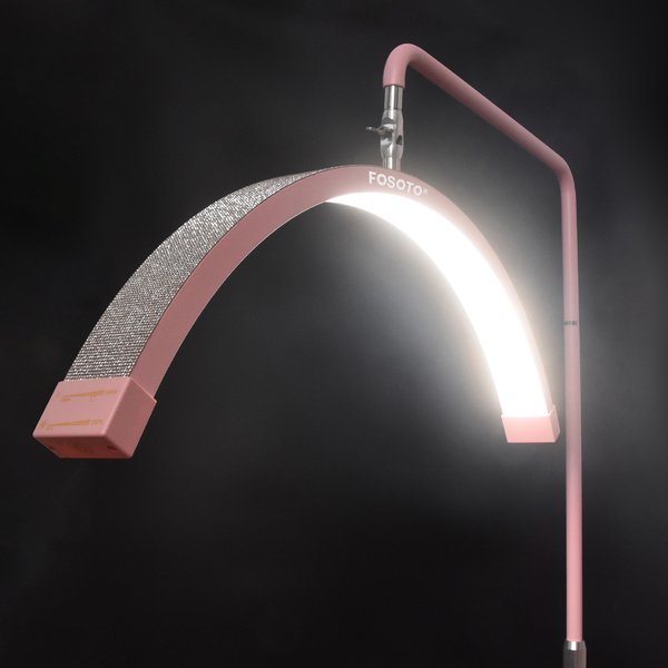 Fosoto Y16 28'' Multidirektionales Halbmondlicht LED-Wimpernlicht mit Stativständer für Schönheit Wimpern Make-up Tattoo TikTok Vide