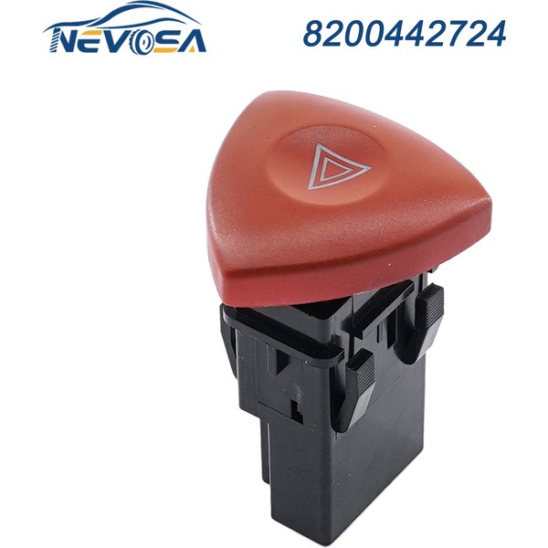 NEVOSA 8200442724 Bouton lumineux d'avertissement de danger d'urgence pour voiture, interrupteur pour Renault Espace Laguna Nissan Primastar Vauxhall 820048004