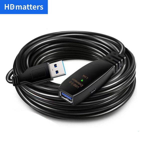 Aktives USB 3.0-Verlängerungskabel, 10 m, 5 m, USB 3.0-Verlängerungskabel mit Booster-Verstärker, USB 3.0-Verlängerungskabel, Stecker auf Buchse