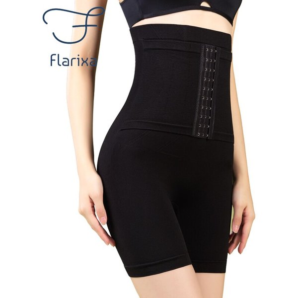 Flarixa Hohe Taille Taille Trainer Höschen Frauen Body Shaper Bauch Abnehmen Unterwäsche Boxer Hüften Lift Shorts Breasted Shapewear