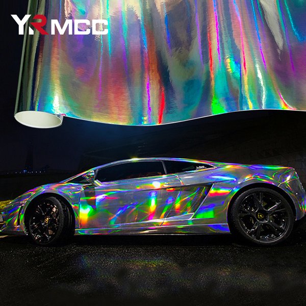 Holographic Chrome Vinyl Plating Car Sticker For Auto Body Decorationand Truck Decoration Auto Decals Air Bubble Free