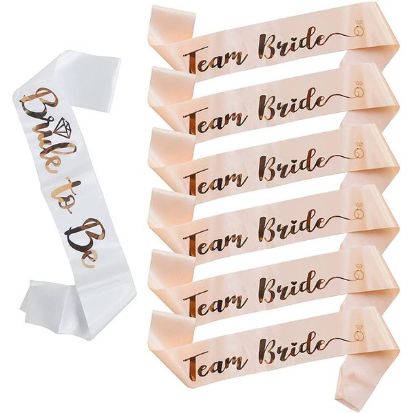 1 ensemble de ceintures en Satin pour future mariée, or Rose, décoration de fête d'enterrement de vie de jeune fille, fournitures de décoration pour fête de poule, mariage, réception nuptiale