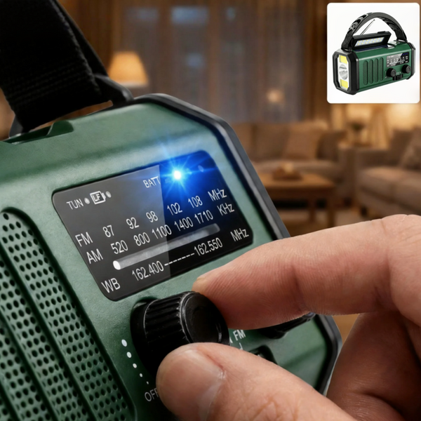 Przenośne radio awaryjne z wbudowaną baterią 10000 mAh/20000 mAh, ładowane energią słoneczną i ręcznie, z funkcją FM/AM, latarką i kompasem, idealne do użytku na kempingu i w innych zastosowaniach na