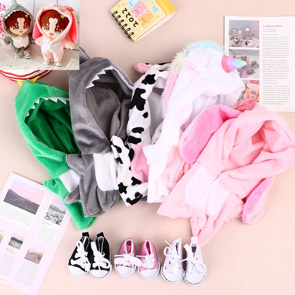 Jouets en peluche en coton pour poupée de 20cm, 1 pièce, cadeaux, accessoires, vêtements, pyjama, body dinosaure, pantalon