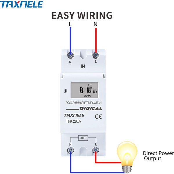 Neuer Typ DIN-Schienen-Zweidraht-Wochenzeitrelais, programmierbar für 7 Tage, digitale Zeitschaltuhr, Steuerung für AC 220V 230V 12V 24V 48V 16A 30A