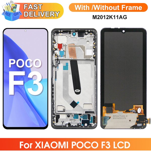 Super Amoled Poco F3 Screen Replacement, for Xiaomi Poco F3 M2012K11AG Lcd Display Digital Touch Screen Assembly for Poco F3 Pro