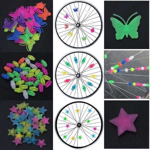 1 paquet de rayons de roue de vélo lumineux en plastique, Tubes d'enveloppe colorés, décoration vtt, rayons de vélo de route de montagne, accessoires de vélo