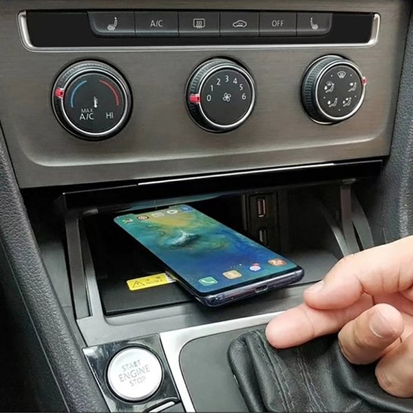 Chargeur sans fil pour voiture 15W, chargeur de téléphone pour console centrale, plaque de charge, support de charge pour Volkswagen Golf 7 MK7