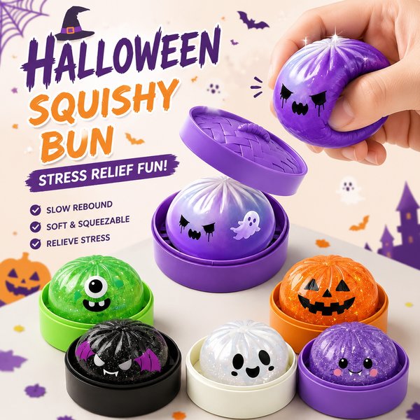 Jouet anti-stress Halloween en forme de dumpling scintillant, jouet sensoriel souple pour soulager le stress, cadeau pour adultes