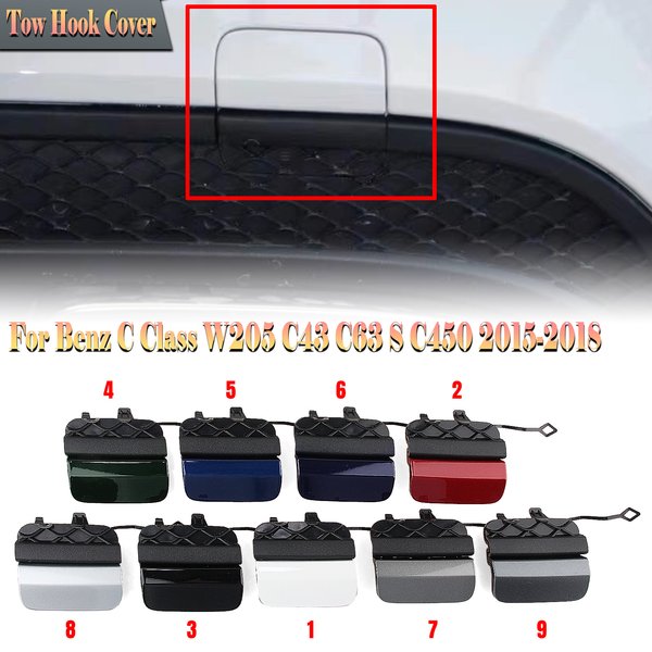 Auto Abdeckung für den Abschlepphaken der hinteren Stoßstange für Mercedes Benz C-Klasse W205 C43 C63 S C450 Sport AMG Line 2015-2018.