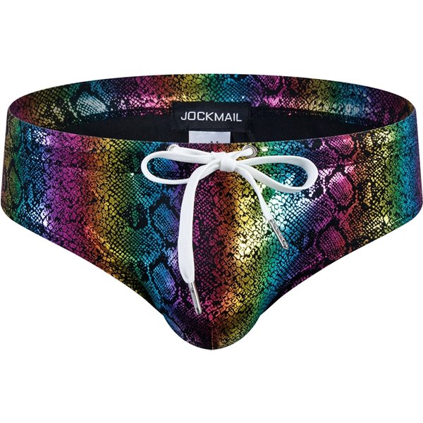 Push-up gepolsterte Bade bekleidung Männer Badeanzug Shorts Herren Bikini Slips Sommer Kofferraum Badeanzug Sunga Slip Beach Shorts Schlangen leder Print