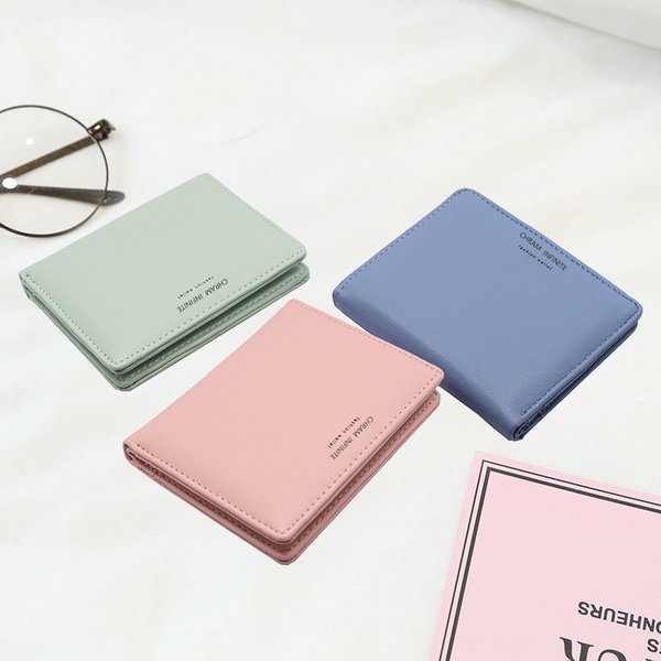 Women's Simple Letter Bifold Short Wallet, Thin Solid Color Versatile Credit Card Holder, Casual and Fashionable Clutch
