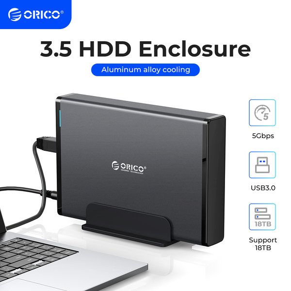 ORICO 3.5 ''boîtier de disque dur SATA vers USB 3.0 adaptateur boîtier de disque dur externe pour 2.5 "3.5" disque SSD boîtier de disque dur pour PC
