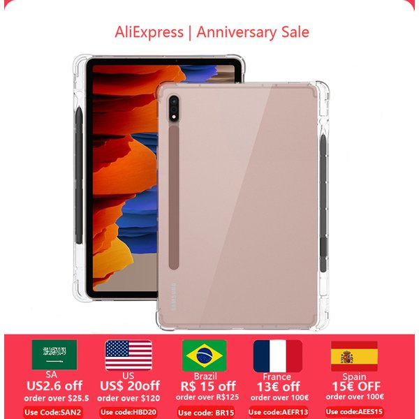 2022 5G Tablet Case for Samsung Galaxy Tab S8 Ultra S8 Plus Cover with Airbag Soft TPU Protection Galaxy Tab S7 11"FE 12.4 Plus