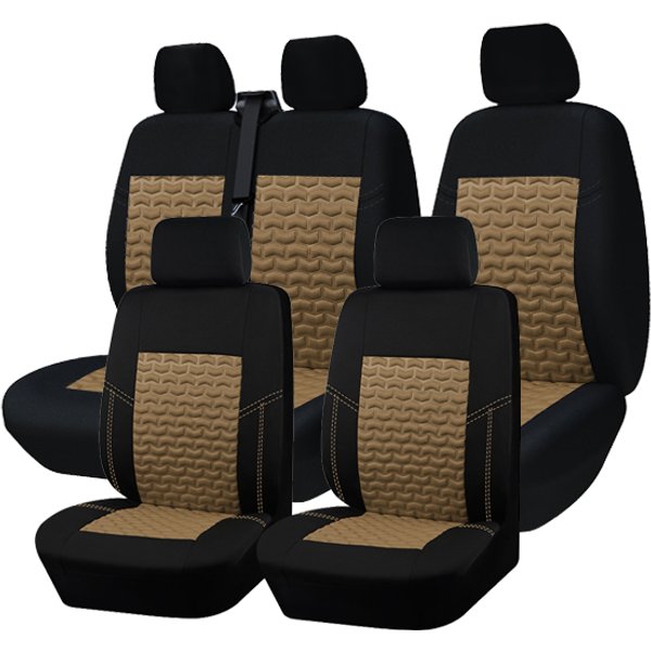 Universelle 2+1 Van-Sitzbezüge 4mm Schwammkissen Passend für Ford Transit Mk6 Fiat Ducato Citroen Relay LKW