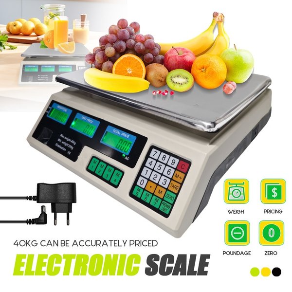 40kg High-Accuracy Electronic Scale with LCD Display – For Supermarkets, Cafés, Grocery Stores & Markets, Ideal for Produce Weighing, Bulk Pricing & Fast Precise Retail Use