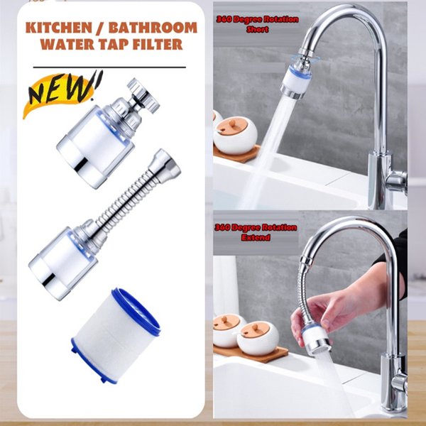 Neuer Küchenarmatur-Wasserhahnfilter, Sprudelfilter für hartes Wasser, Badfilter, Chlor- und Schwermetall-Entferner