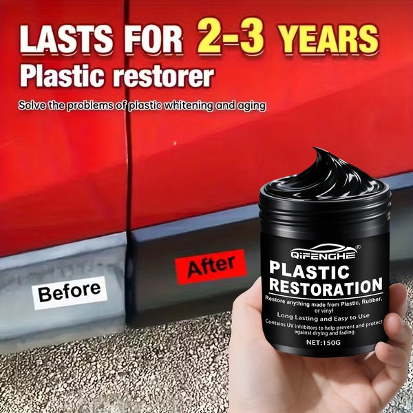 Pâte de polissage pour restauration du plastique de voiture, 150g, brillance et Protection des pneus, intérieur et des pare-chocs, brillant longue durée, soin du plastique automobile